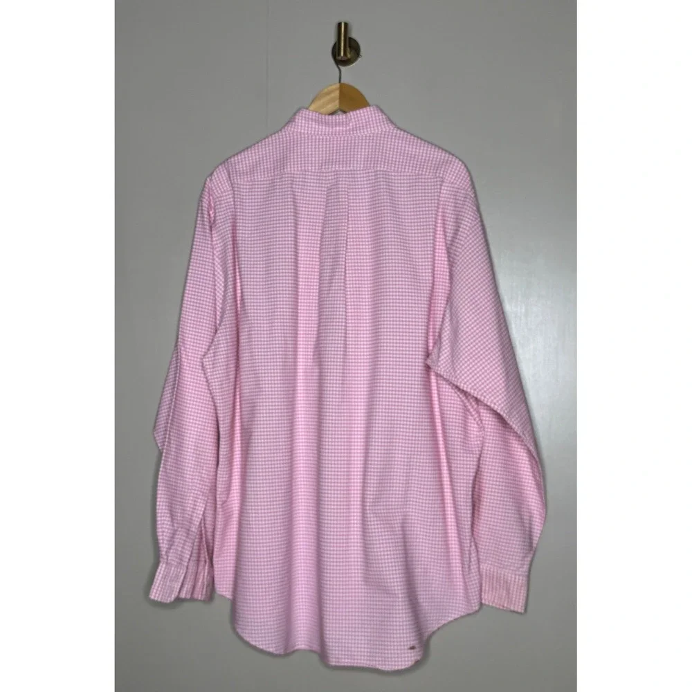 Polo Ralph Lauren Mens XL Pink Gingham Classic Fit Button Down Shirt Long Sleeve